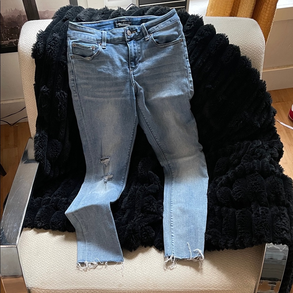 Lucky Brand Light Blue Distressed Ankle Jeans